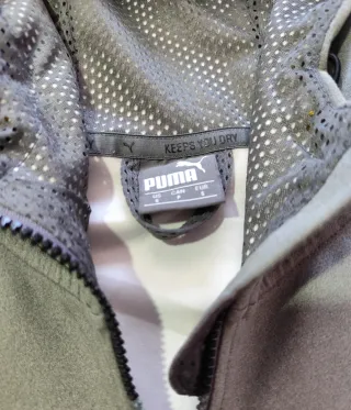Chaqueta Puma Gris con Cremallera y Capucha