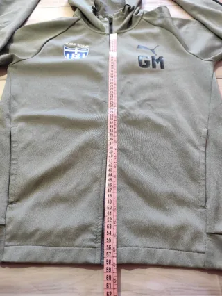 Chaqueta Puma Gris con Cremallera y Capucha