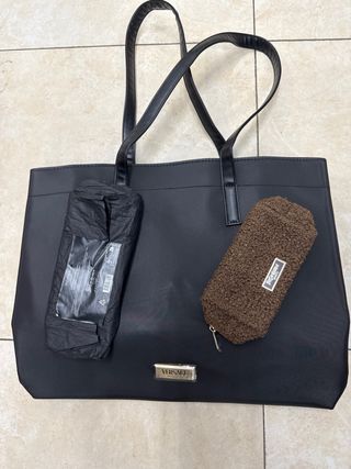 Bolso de viaje V negro y  regalo de Y marrón
