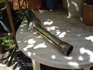 Tubo escape High-tes fibra carbono Y acero inoxida