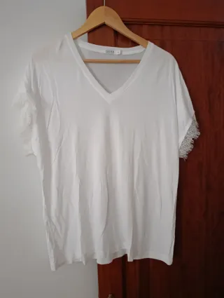 Camiseta TIFFOSI blanca con encaje Talla L