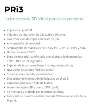 Impresora 3D Abax Pri3 2