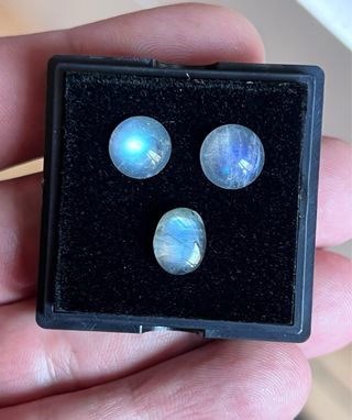 Lotto 3 Cabochon Labradorite naturale