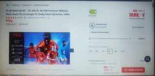 TCL 85 QD-Mini C7K 4K GAMA ALTA - PANTALLA DAÑADA