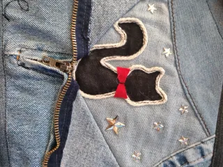 Bolso vaquero patchwork gato love