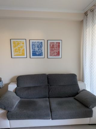 Sofá Cama Apertura Italiana Gris/Blanco