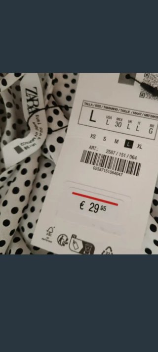 Vestido largo Zara lunares blanco y negro