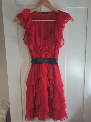 Vestido Morgan Rojo Volantes