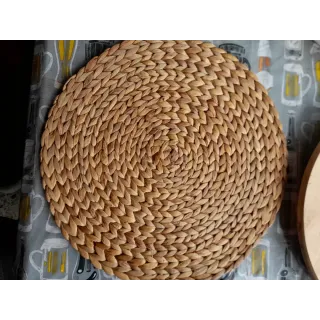 Posaplatos redondo madera y tejido