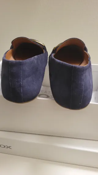 Mocassini Geox Blu Donna Oro