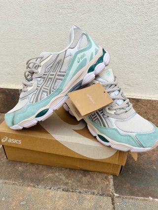 Zapatillas GEL-NYC Retro Running Gris/Verde Agua