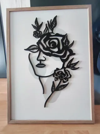 Cuadro Decorativo Mujer con Rosas