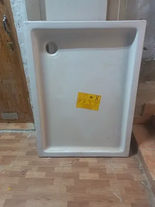 Plato de ducha blanco de fibra nuevo 1,20x0,90