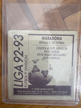 Cromo Maradona Sevilla C. de Fútbol
