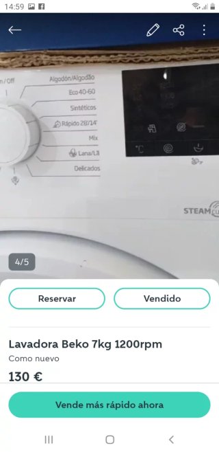 Lavadora Beko 7kg 1200rpm