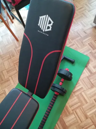 Banco de pesas con accesorios