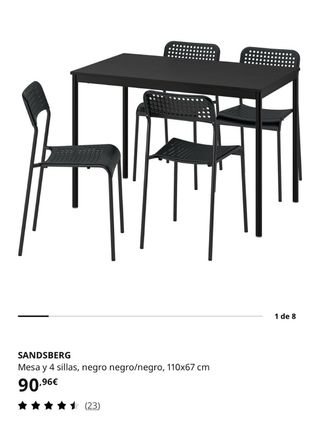 Mesa y 4 Sillas IKEA SANDSBERG