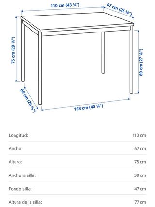 Mesa y 4 Sillas IKEA SANDSBERG