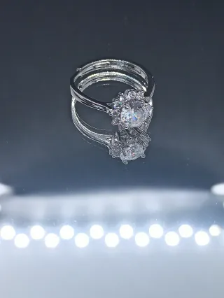 Anello placcato argento 925 regolabile nuovo