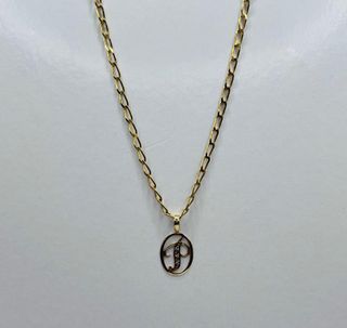 Colgante Letra P con Piedras Oro 18K 0,75 g netos