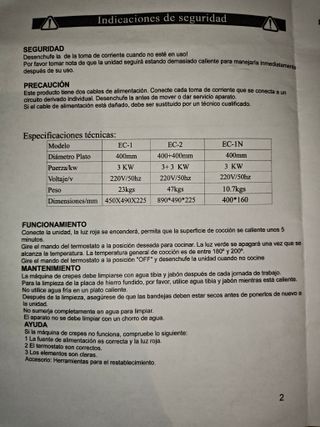 Crepera Eléctrica Profesional Eutron EC1N