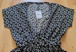 Mono Stradivarius talla S, blanco y negro, nuevo