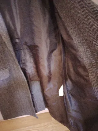 Abrigo Espiga Marrón Cuello Ante