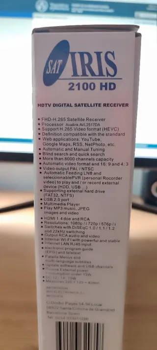 Receptor Satélite Iris 2100HD HDTV