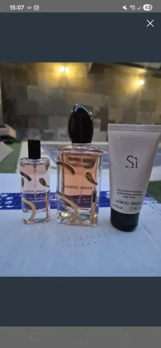 Lote Si Giorgio Armani Perfume y crema