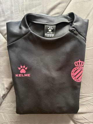 Sudadera Kelme RCDE Espanyol Negra y Gris