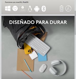 Ratón Logitech Pebble M350s Bluetooth Blanco