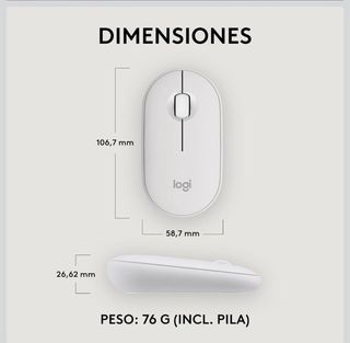 Ratón Logitech Pebble M350s Bluetooth Blanco