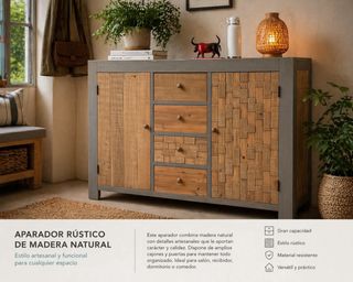 Aparador rústico madera natural