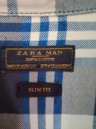 Camisa vaquera ZARA MAN cuadros Talla M/L