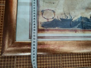 Quadro Mappa Oceano Vintage Riproduzione 1622