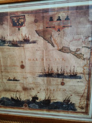 Quadro Mappa Oceano Vintage Riproduzione 1622