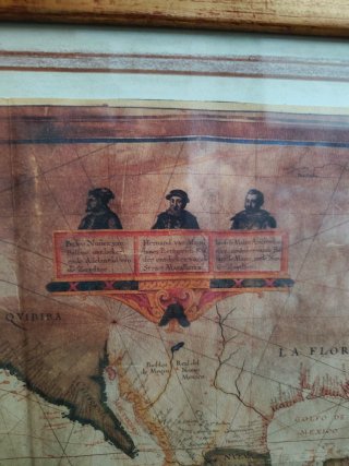 Quadro Mappa Oceano Vintage Riproduzione 1622