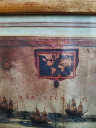 Quadro Mappa Oceano Vintage Riproduzione 1622