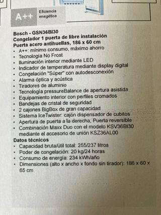 Frigorífico y Congelador Bosch
