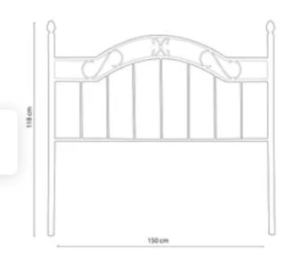 Cabecero Forja Negro 150cm