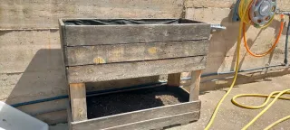 Jardinera Huerto Urbano Madera y Tela 105x45x90