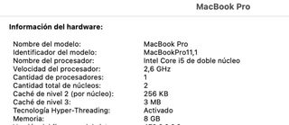 MacBook Pro 13” mediados de 2014 color Plata