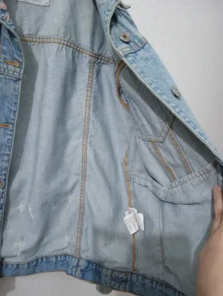 Chaqueta vaquera Tiffosi con cuello de pelo rosa