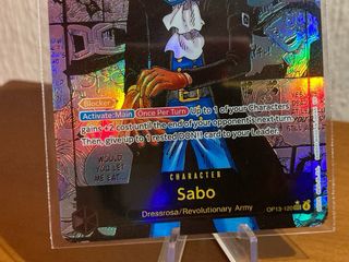 One piece Carta Sabo Manga holográfica fandesign