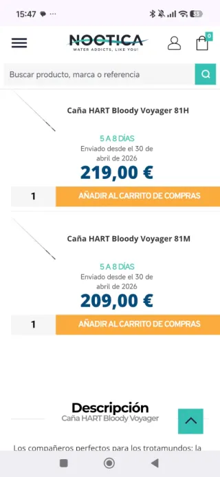 Caña de pescar Hart Bloody 81M Travel