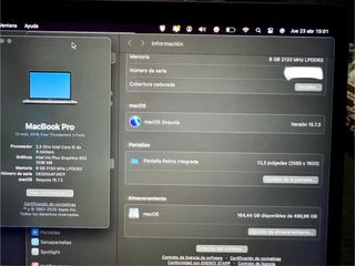 MacBook Pro i5 8GB RAM 512GB SSD 2019, TB