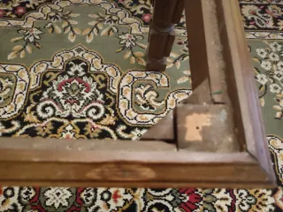 Mesa centro madera y mármol