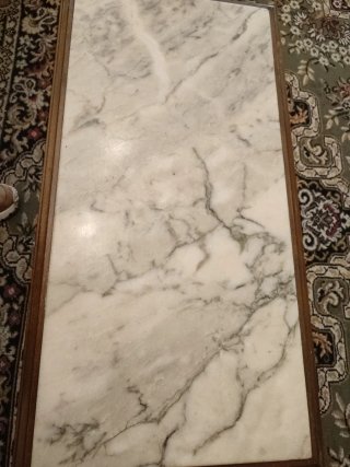Mesa centro madera y mármol