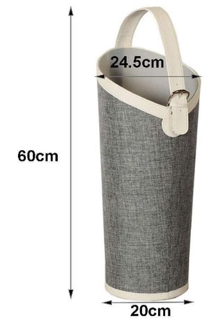 Cestino portaoggetti tessuto grigio con manico