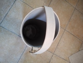 Cestino portaoggetti tessuto grigio con manico